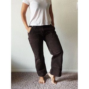 Carhartt brown work pants, 100% cotton, hemmed (2)